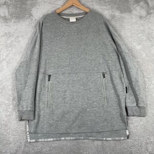 Varley Bayliss Sweatshirt Womens Medium Gray Oversized Pullover Zip Pockets